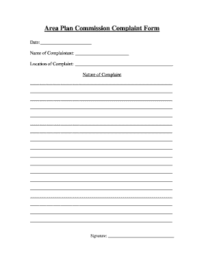 Area Plan Commission Complaint Form