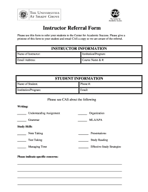 Instructor Referral Form