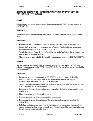 AASHTO T 329 Moisture Content Form