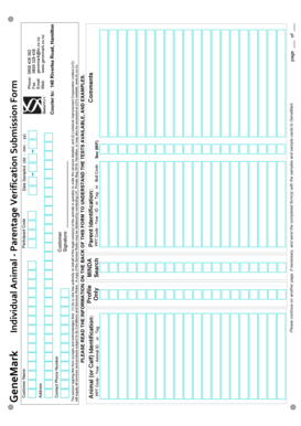 GeneMark Parentage Verification Form