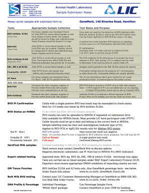 Animal Health Laboratory Submission Form