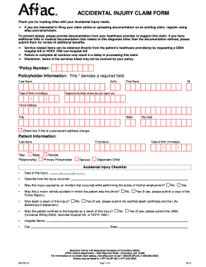 Aflac Accidental Injury Claim Form