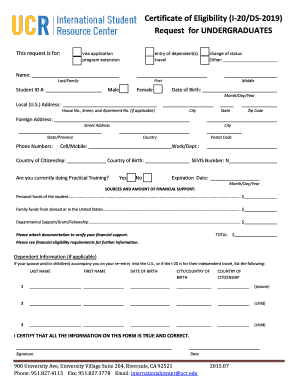 Certificate of Eligibility Request Form