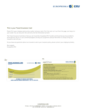 Travel Insurance Card