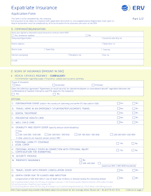 Expatriate Insurance Application Form