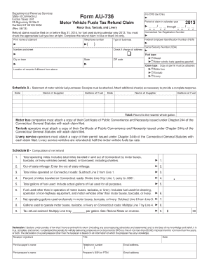 Connecticut Motor Vehicle Fuels Tax Refund Claim