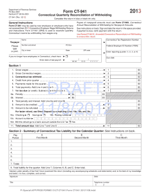 Connecticut Quarterly Reconciliation of Withholding