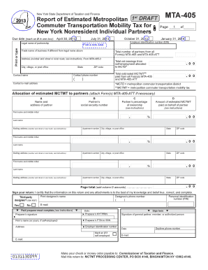 New York MTA-405 Form