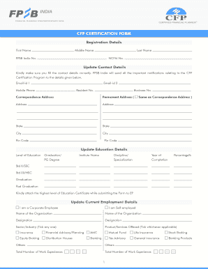CFP Certification Registration Form