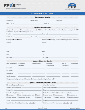CFP Certification Application Form