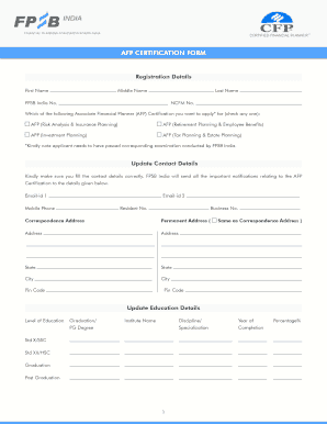 AFP Certification Registration Form