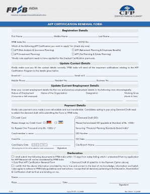 AFP Certification Renewal Form