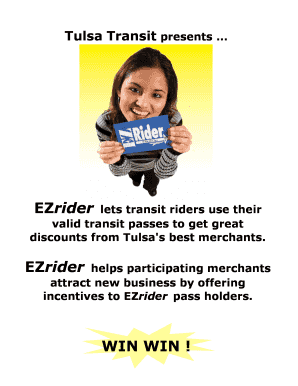 Tulsa Transit EZrider Program Merchant Application
