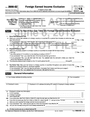 Form 2555-EZ Foreign Earned Income Exclusion