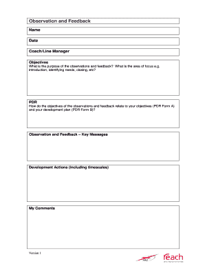 Call Observation and Feedback Form