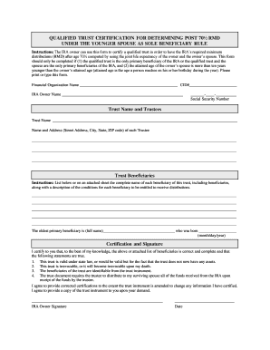 Qualified Trust Certification for RMD
