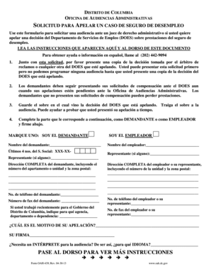 Solicitud para Apelar un Caso de Seguro de Desempleo