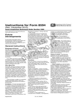 Form 8594 Asset Acquisition Statement