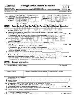 Form 2555-EZ Foreign Earned Income Exclusion