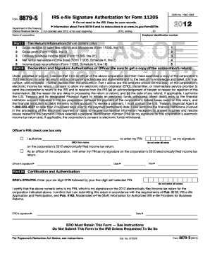 IRS Form 8879-S Draft 2012