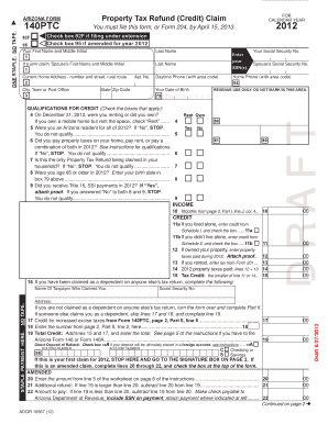 Arizona Property Tax Refund Claim Form