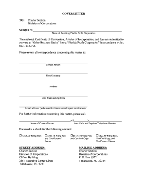 Florida Business Entity Conversion Form