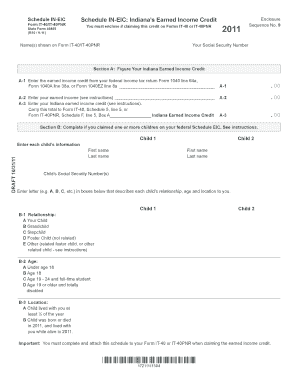 Indiana Earned Income Credit Schedule