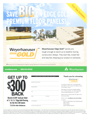 Weyerhaeuser Edge Gold Rebate Form