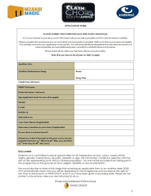Audition Application Form