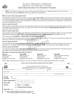 Alabama Individual Income Tax Payment Voucher