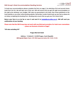 Hotel Accommodation Booking Form