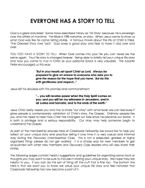 Christian Testimony Form