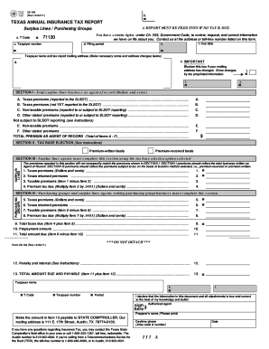 Texas Annual Insurance Tax Report