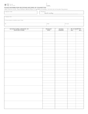 Texas Distributor Receiving Record of Cigarettes
