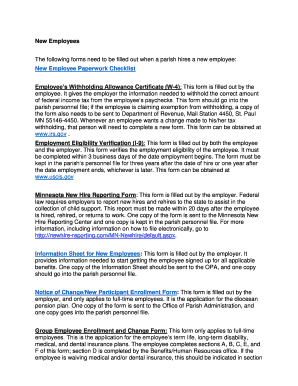 New Employee Paperwork Checklist