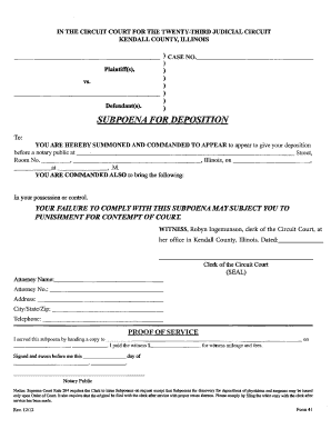 Subpoena for Deposition