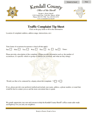 Traffic Complaint Form