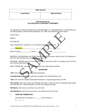 AAA Discounts & Rewards Agreement