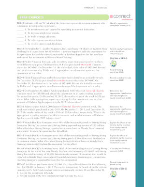 Investment Accounting Exercises