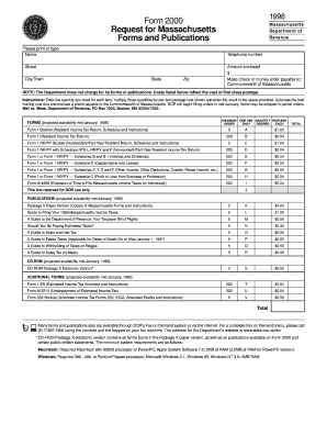 Massachusetts Form 2000 Request
