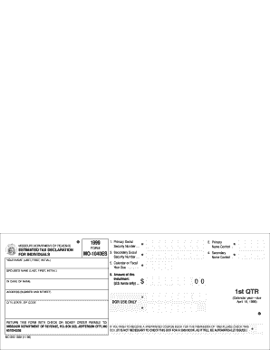 Missouri Estimated Tax Declaration Form MO-1040ES