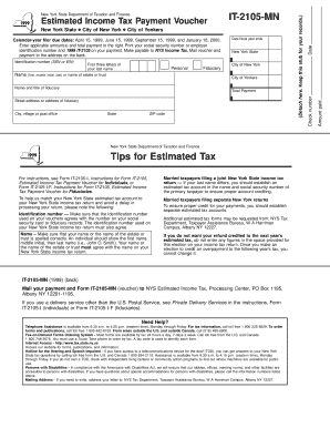 New York Estimated Income Tax Payment Voucher IT-2105-MN