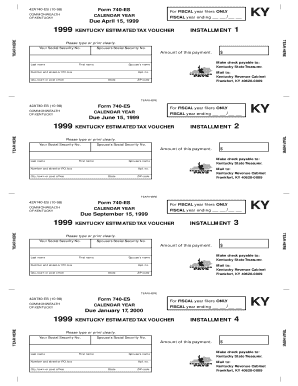 Kentucky Estimated Tax Voucher