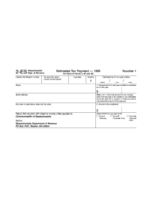 Massachusetts Estimated Income Tax Voucher