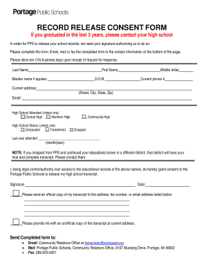 Record Release Consent Form