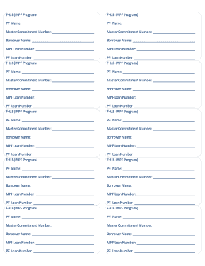 FHLB MPF Program Loan Application