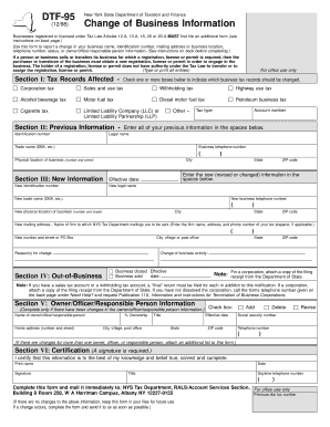 New York State Business Information Change Form
