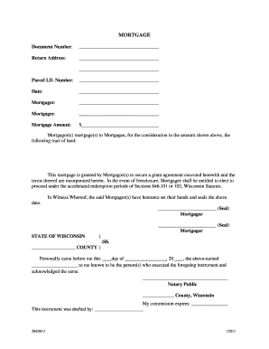 Wisconsin Mortgage and Grant Agreement