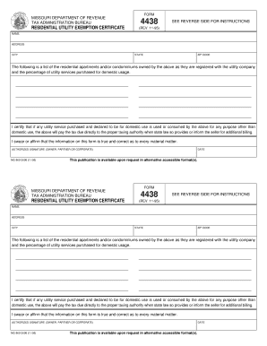 Missouri Residential Utility Exemption Certificate