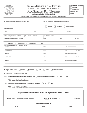 Alabama IFTA License Application